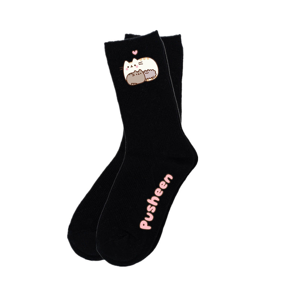 Wholesale Black and White Anime Cat Socks